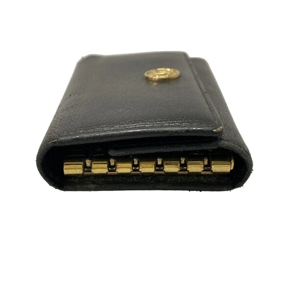 Auth CHANEL CC Button - Black Leather Key Case - Picture 6 of 14